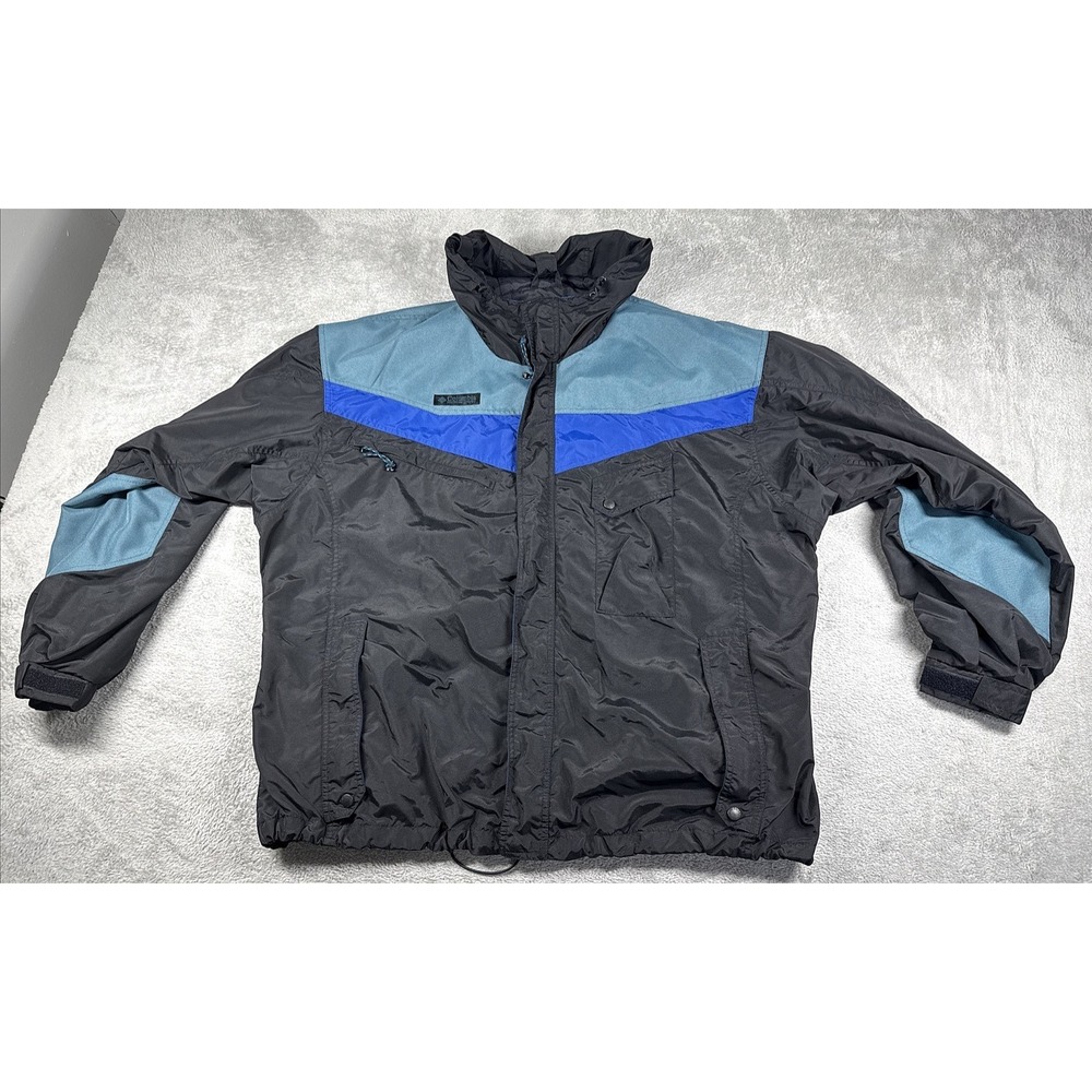 Vintage Columbia Men's 3-in-1 Ski‎ Jacket Outer Shell Colorblock Black/Blue XL